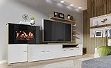 Skraut Home | Mueble para Salón con Chimenea Eléctrica | 170 x 290 x 45 cm | Sistema de Iluminación...
