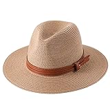 BYYHJNMSXS Sombrero De Panamá Sombrero De Paja De Forma Suave Sombreros para El Sol ala Ancha Playa Al...